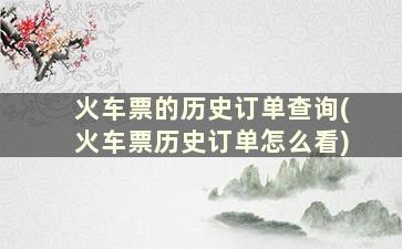 火车票的历史订单查询(火车票历史订单怎么看)