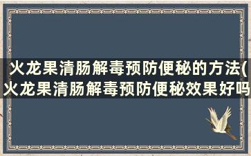 火龙果清肠解毒预防便秘的方法(火龙果清肠解毒预防便秘效果好吗)