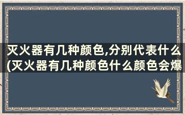 灭火器有几种颜色,分别代表什么(灭火器有几种颜色什么颜色会爆炸)