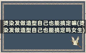 烫染发做造型自己也能搞定嘛(烫染发做造型自己也能搞定吗女生)