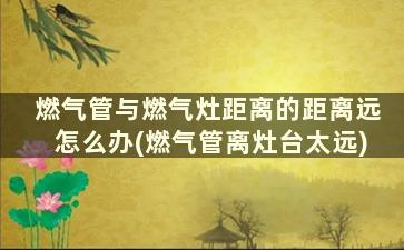 燃气管与燃气灶距离的距离远怎么办(燃气管离灶台太远)