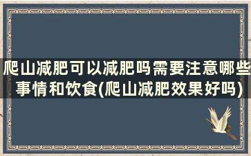 爬山减肥可以减肥吗需要注意哪些事情和饮食(爬山减肥效果好吗)