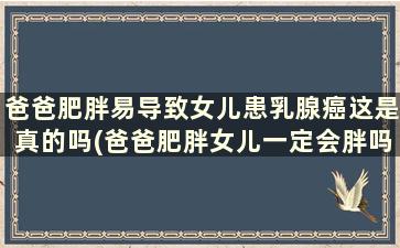 爸爸肥胖易导致女儿患乳腺癌这是真的吗(爸爸肥胖女儿一定会胖吗)