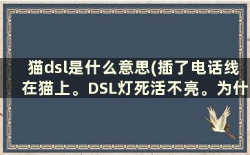 猫dsl是什么意思(插了电话线在猫上。DSL灯死活不亮。为什么)