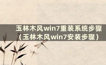 玉林木风win7重装系统步骤（玉林木风win7安装步骤）