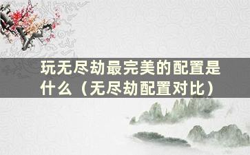 玩无尽劫最完美的配置是什么（无尽劫配置对比）