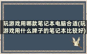 玩游戏用哪款笔记本电脑合适(玩游戏用什么牌子的笔记本比较好)