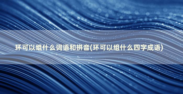 环可以组什么词语和拼音(环可以组什么四字成语)