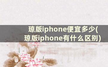 琼版iphone便宜多少(琼版iphone有什么区别)