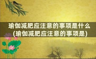 瑜伽减肥应注意的事项是什么(瑜伽减肥应注意的事项是)