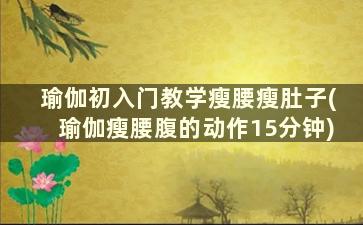 瑜伽初入门教学瘦腰瘦肚子(瑜伽瘦腰腹的动作15分钟)