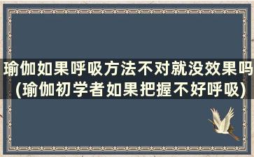 瑜伽如果呼吸方法不对就没效果吗(瑜伽初学者如果把握不好呼吸)