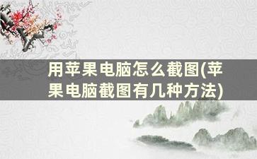 用苹果电脑怎么截图(苹果电脑截图有几种方法)