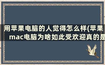 用苹果电脑的人觉得怎么样(苹果mac电脑为啥如此受欢迎真的是品质追求吗)