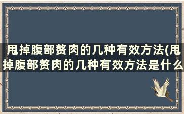 甩掉腹部赘肉的几种有效方法(甩掉腹部赘肉的几种有效方法是什么)