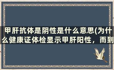 甲肝抗体是阴性是什么意思(为什么健康证体检显示甲肝阳性，而到医院检查有显示阴性)