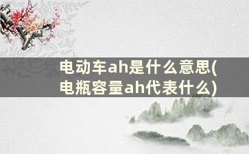 电动车ah是什么意思(电瓶容量ah代表什么)