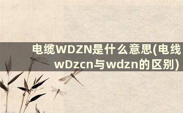 电缆WDZN是什么意思(电线wDzcn与wdzn的区别)