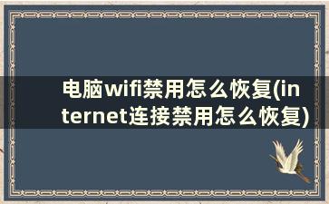 电脑wifi禁用怎么恢复(internet连接禁用怎么恢复)