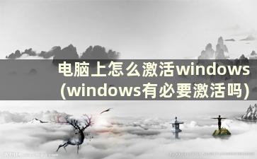 电脑上怎么激活windows(windows有必要激活吗)