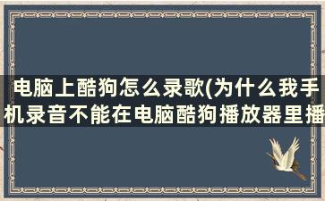 电脑上酷狗怎么录歌(为什么我手机录音不能在电脑酷狗播放器里播放)