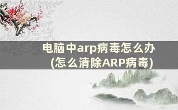 电脑中arp病毒怎么办(怎么清除ARP病毒)