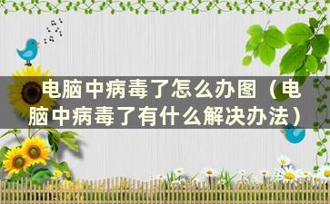 电脑中病毒了怎么办图（电脑中病毒了有什么解决办法）