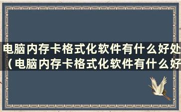 电脑内存卡格式化软件有什么好处（电脑内存卡格式化软件有什么好处）