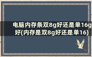 电脑内存条双8g好还是单16g好(内存是双8g好还是单16)