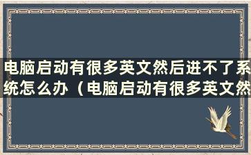 电脑启动有很多英文然后进不了系统怎么办（电脑启动有很多英文然后进不了win10）