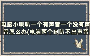 电脑小喇叭一个有声音一个没有声音怎么办(电脑两个喇叭不出声音)