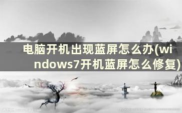 电脑开机出现蓝屏怎么办(windows7开机蓝屏怎么修复)