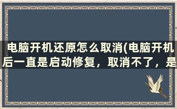 电脑开机还原怎么取消(电脑开机后一直是启动修复，取消不了，是咋回事)