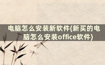 电脑怎么安装新软件(新买的电脑怎么安装office软件)