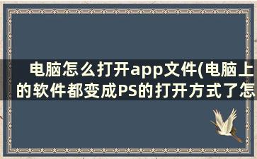 电脑怎么打开app文件(电脑上的软件都变成PS的打开方式了怎么办图标也都是PS的图标了……急求解答)