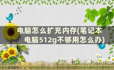 电脑怎么扩充内存(笔记本电脑512g不够用怎么办)