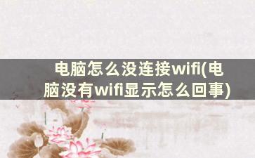 电脑怎么没连接wifi(电脑没有wifi显示怎么回事)