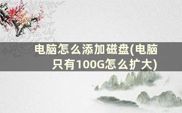 电脑怎么添加磁盘(电脑只有100G怎么扩大)