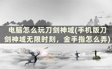 电脑怎么玩刀剑神域(手机版刀剑神域无限时刻，金手指怎么弄)