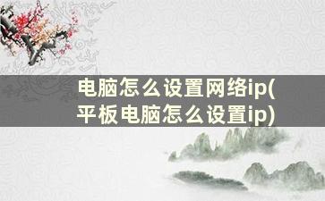 电脑怎么设置网络ip(平板电脑怎么设置ip)