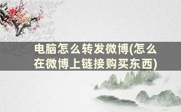 电脑怎么转发微博(怎么在微博上链接购买东西)