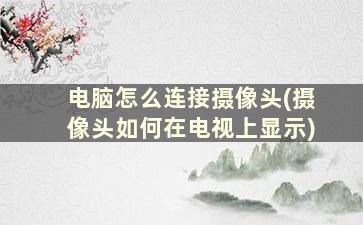 电脑怎么连接摄像头(摄像头如何在电视上显示)