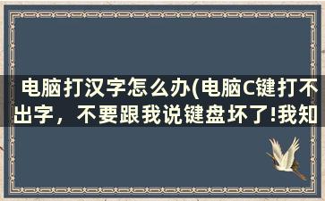 电脑打汉字怎么办(电脑C键打不出字，不要跟我说键盘坏了!我知道是设置问题)