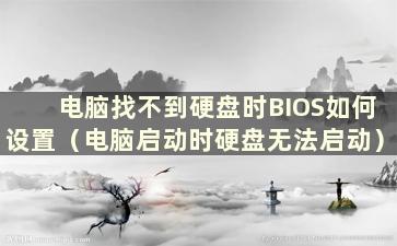 电脑找不到硬盘时BIOS如何设置（电脑启动时硬盘无法启动）