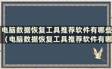 电脑数据恢复工具推荐软件有哪些（电脑数据恢复工具推荐软件有哪些）