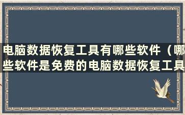 电脑数据恢复工具有哪些软件（哪些软件是免费的电脑数据恢复工具）