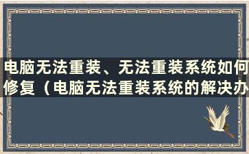 电脑无法重装、无法重装系统如何修复（电脑无法重装系统的解决办法）