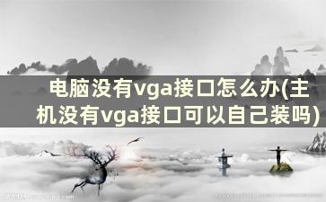 电脑没有vga接口怎么办(主机没有vga接口可以自己装吗)