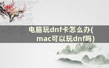 电脑玩dnf卡怎么办(mac可以玩dnf吗)