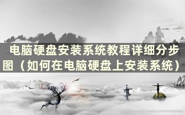 电脑硬盘安装系统教程详细分步图（如何在电脑硬盘上安装系统）